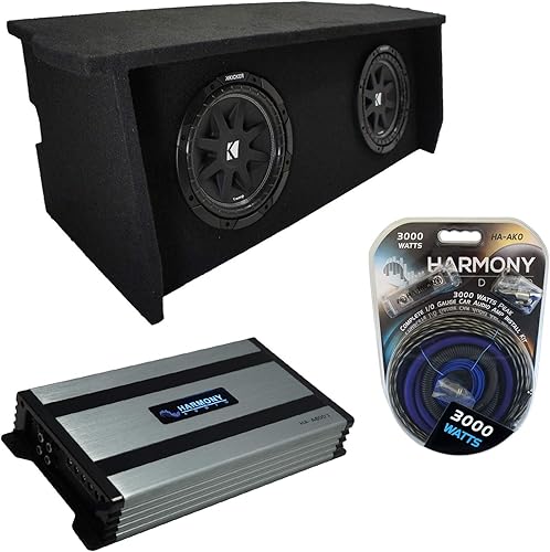 Harmony Audio HA-A800.1 Compatible con Jeep Wrangler 2007-18 JK 2 puertas estéreo de coche Clase D Mono 1600W Sub Amplificador, 43C104-N 10 pulgadas