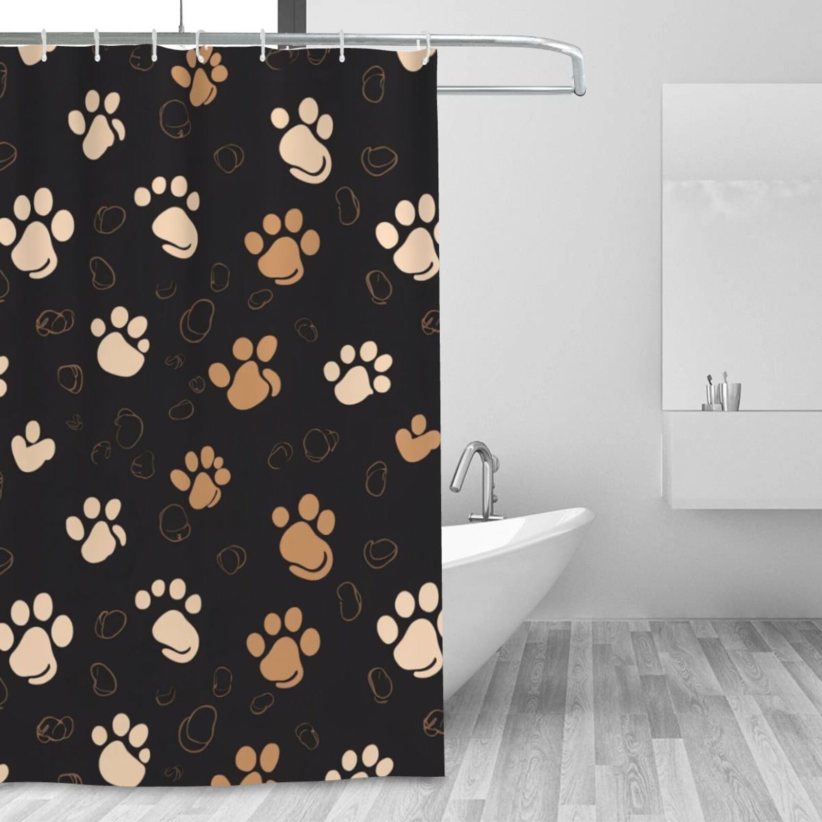 Rideau de douche motifs pattes pour baignoire familiale : le secret d'un bain propre