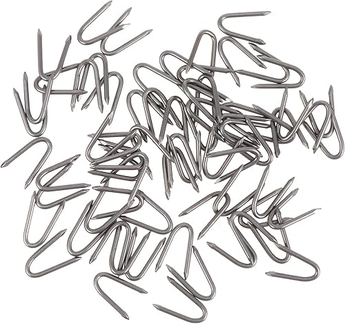 YARDWE - Grapas de red galvanizada en forma de U de hierro de uñas para fijación de cercado (70 unidades)