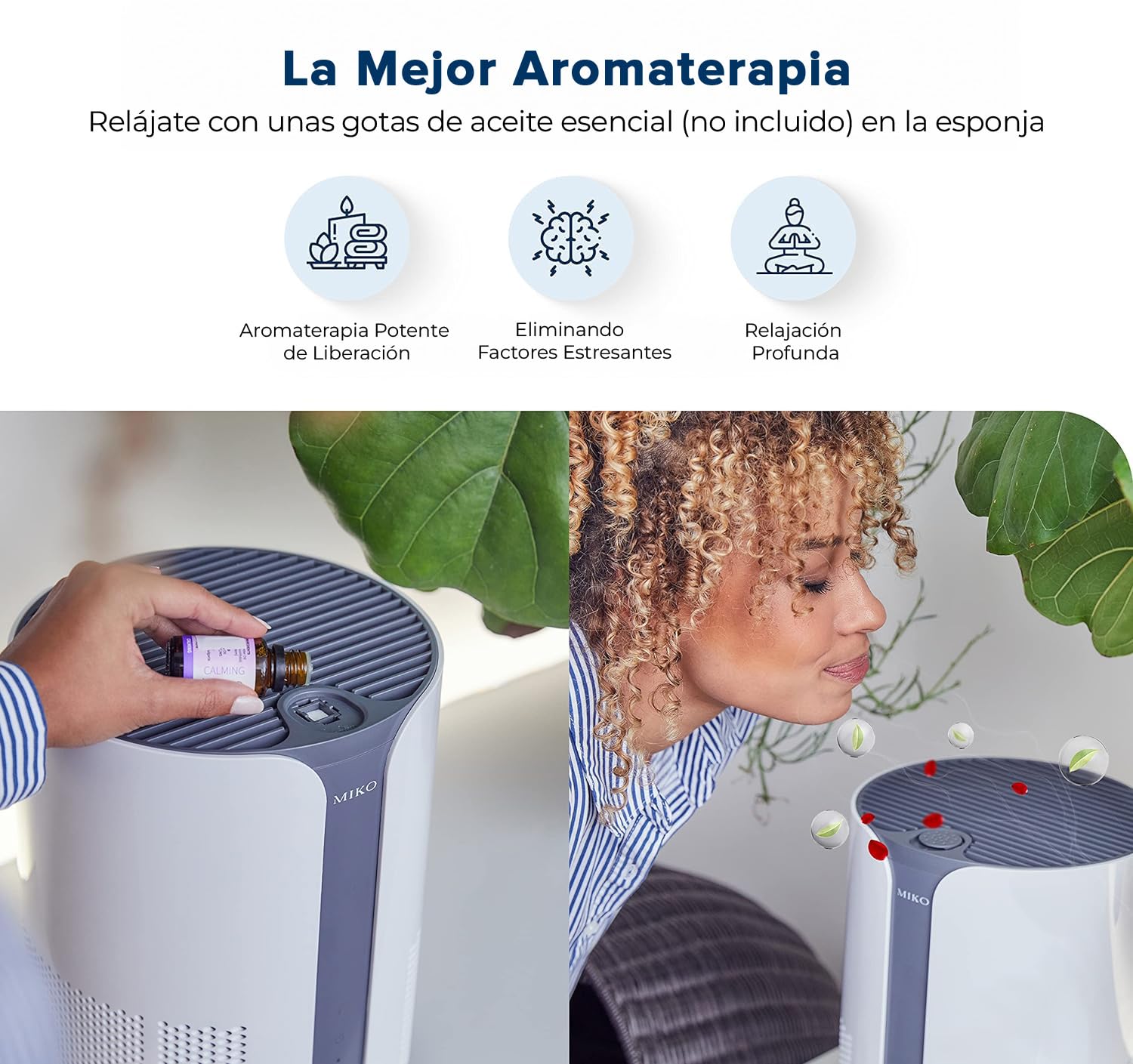 MIKO Purificador de aire Home HEPA cubre 925 pies cuadrados, 3 velocidades de ventilador, temporizador incorporado, 150 CADR, modo de suspensión: True H13 HEPA elimina el 99,97% partículas de polvo.