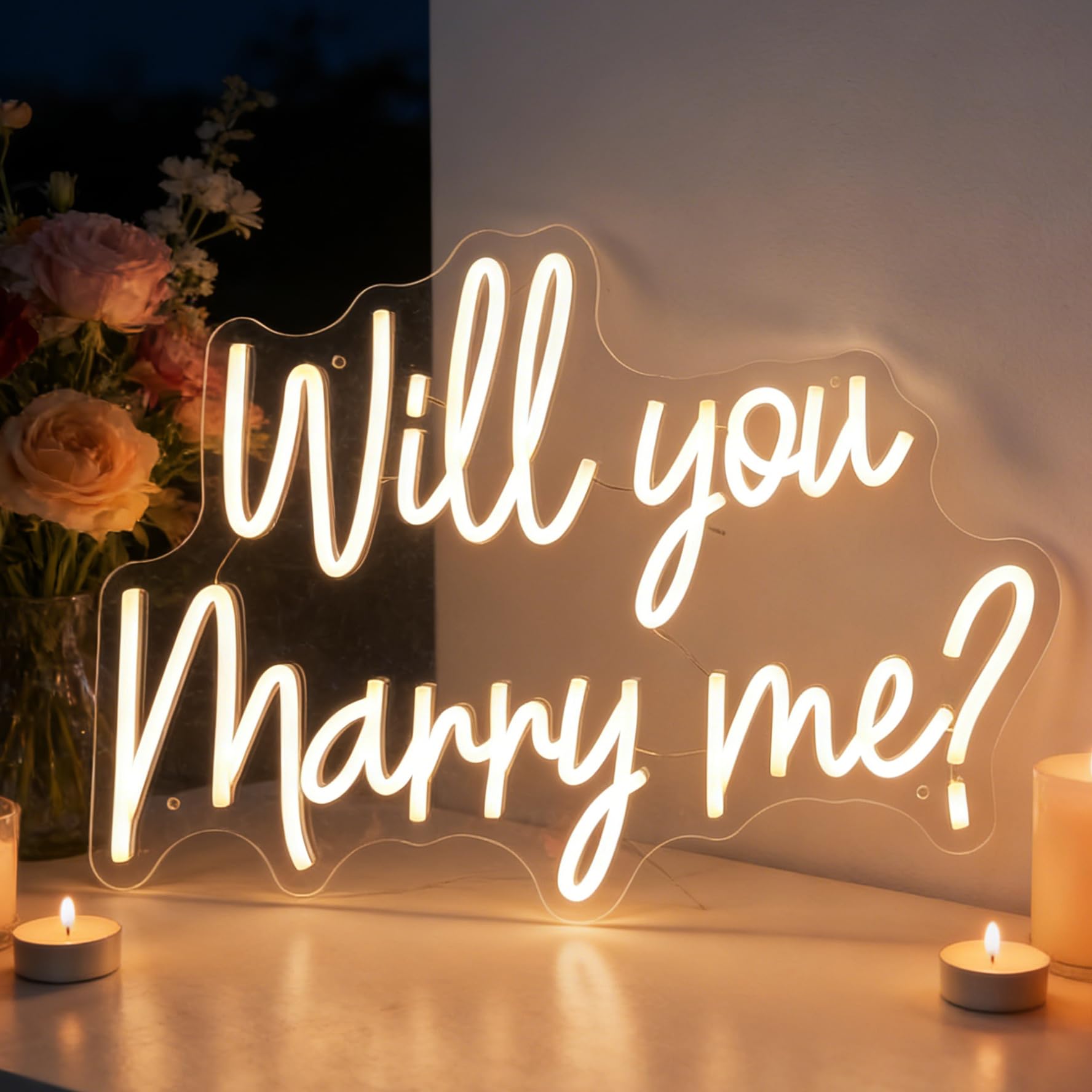 Amazon.co.jp: Will You Marry Me ネオンサイン 大型 プロポーザル