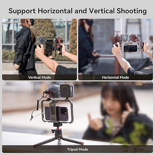 Miniatura 6 de SmallRig Kit universal de aparejo de video para teléfono con asas estabilizador de mano de aluminio para iPhone 1413 ProMax para Huawei y otros