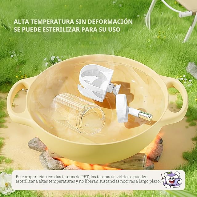 Foto 5 de 6 de Marchul Hamster Botella de agua para tanque de vidrio para conejillos de indias con soporte/soporte, ajustable