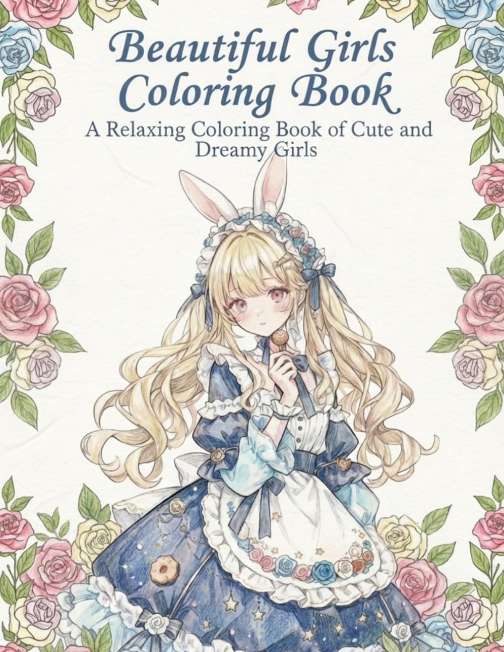 Beautiful Girls Coloring Book: A Relaxing Coloring Book of Cute and Dreamy Girls