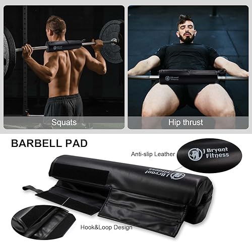 Miniatura 3 de J Bryant Juego de almohadillas de cuero con 2 correas de tobillo de cuero para máquinas de cable y correas de levantamiento de pesas, cojín grueso