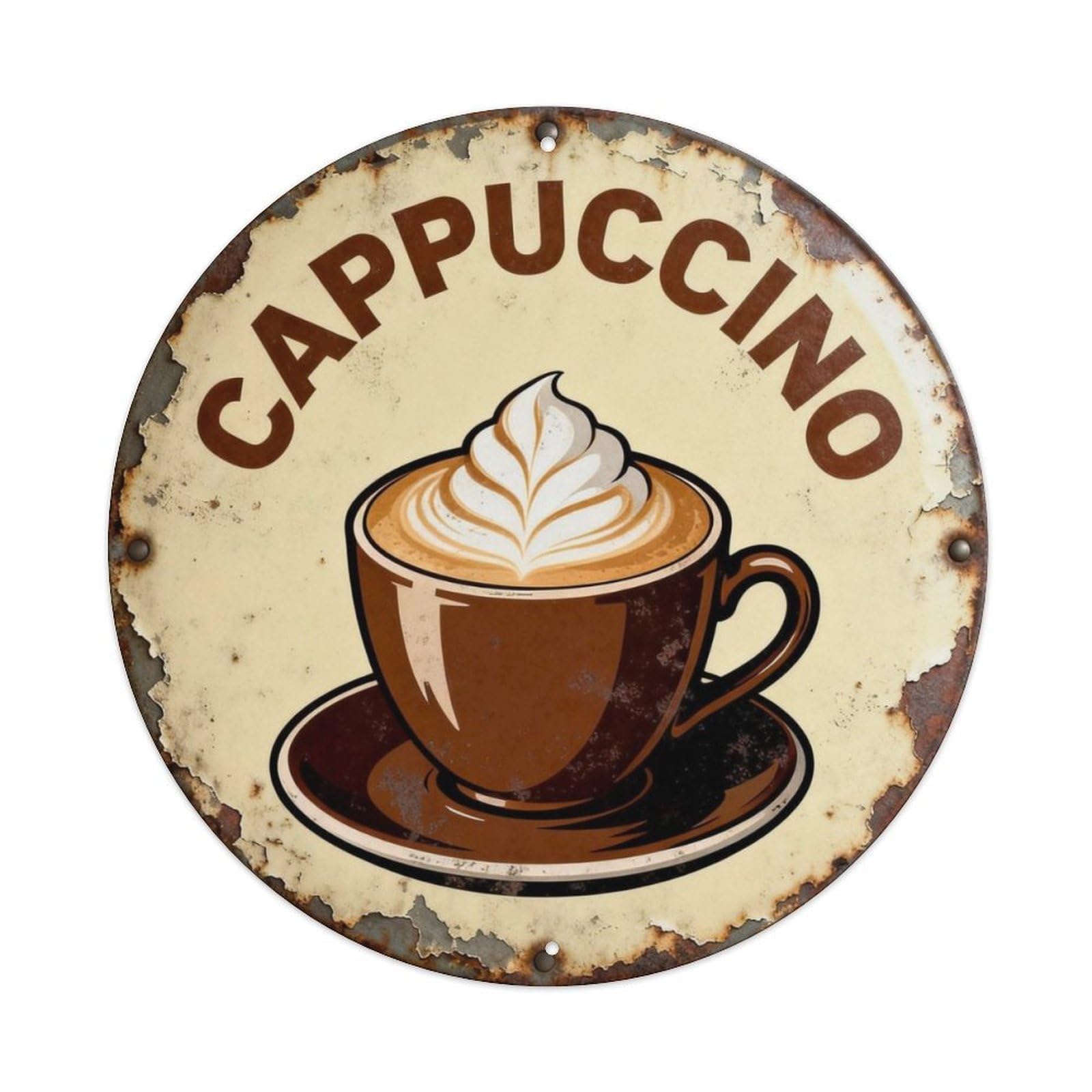 Cappuccino Metal Tin Sign Plaque