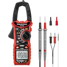 Digital Clamp Meter T-RMS 6000 Count, Amplifier Clamp Voltage Tester Auto Range, NCV AC DC Current Voltage Resistance Capacitance Frequency Diode Temperature Measurement Tester HT206D