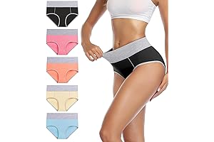 Ropa íntima de mujer: bragas de algodón elásticas de cintura alta, bragas...
