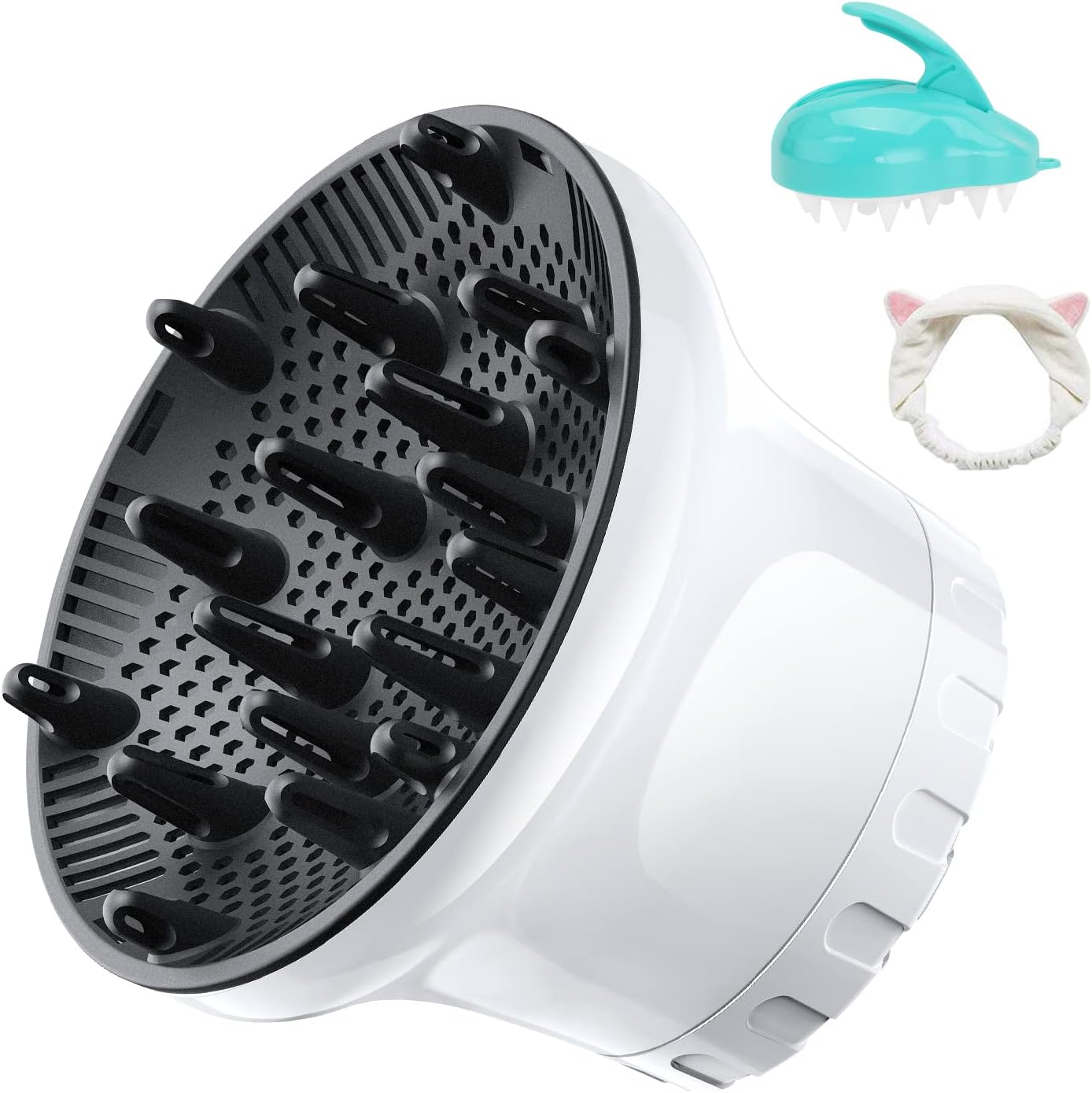 Universal Hair Diffuser Hair Dryer Diffuser Attachment for Curly Wave Thick and Nature Hair Profession Blow Dryer Diffuser Attachment Use Honeycomb Element Adjustable to 1.4-2.6 inch for Dryer Nozzle