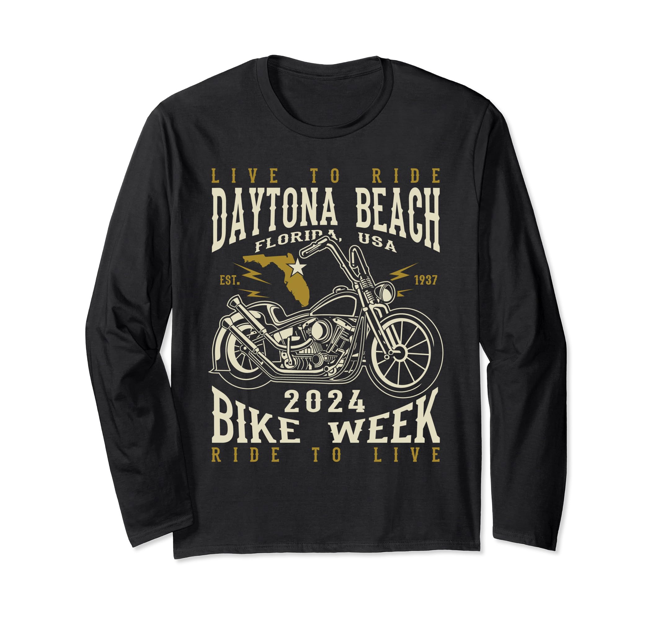 BIKE WEEK '79Tシャツ DAYTNA Amazon | デイトナビーチバイクウィーク2024年バイクデザイン 長袖T