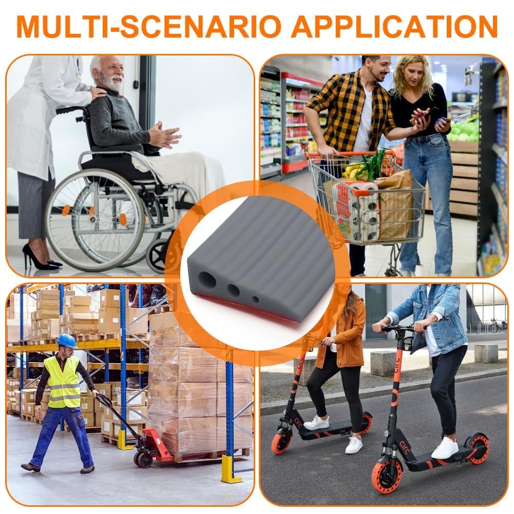 Rampa di Soglia per Porta in TPE, Altezza 2.5 cm, Carico Max 500 kg, Antiscivolo | per Sedie a Rotelle Elettriche, Passeggini, Robot Aspirapolvere, Disabili | Design Resistente (Grigio, 100x6.5x2.5cm)