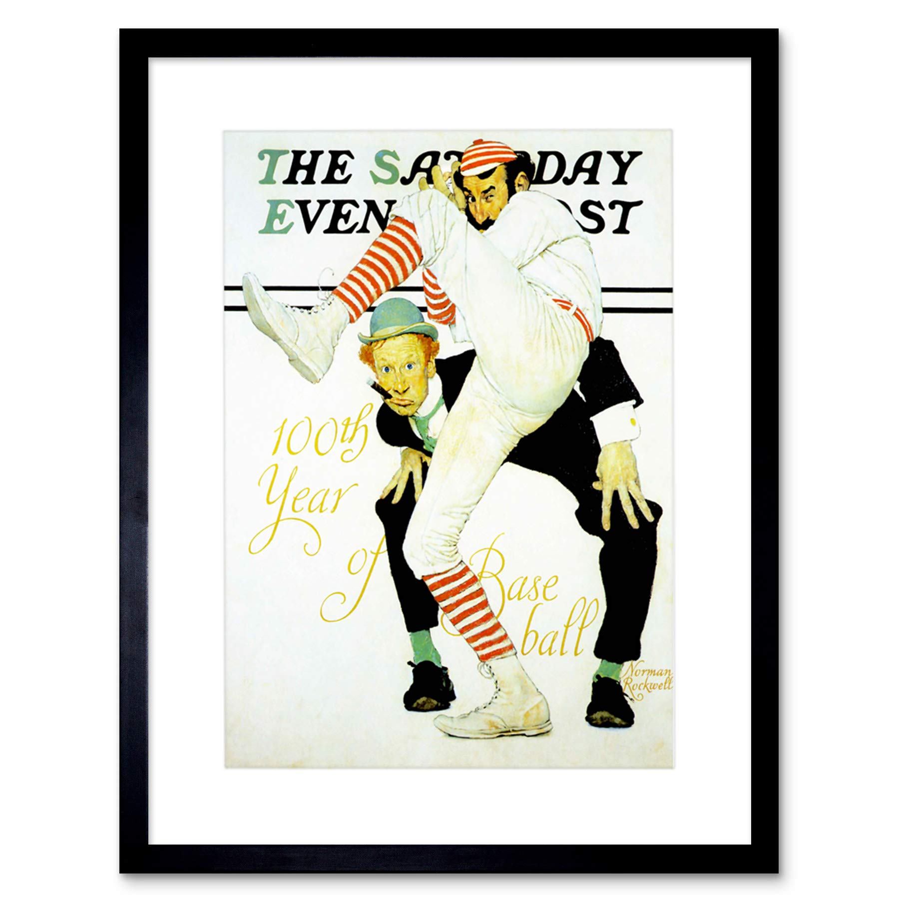 Wee Blue Coo MAGAZINE COVER SPORT SCENE BASEBALL PITCHER CATCHER CIGAR ART PRINT B12X12133