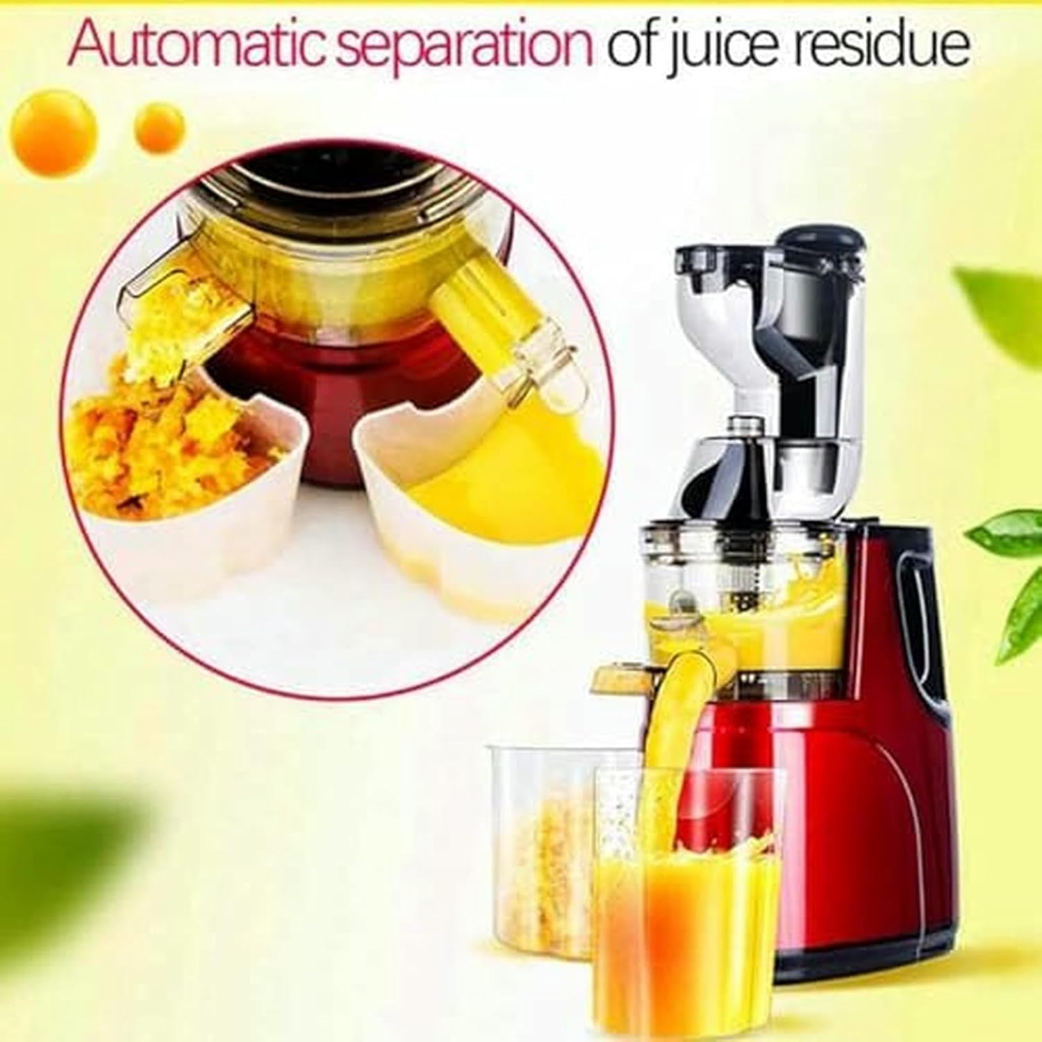 Fully Automatic Juice Residue Separation Machine for Home and Commercial Use - Large-Caliber Raw Juice Maker for Fruits and Vegetables-