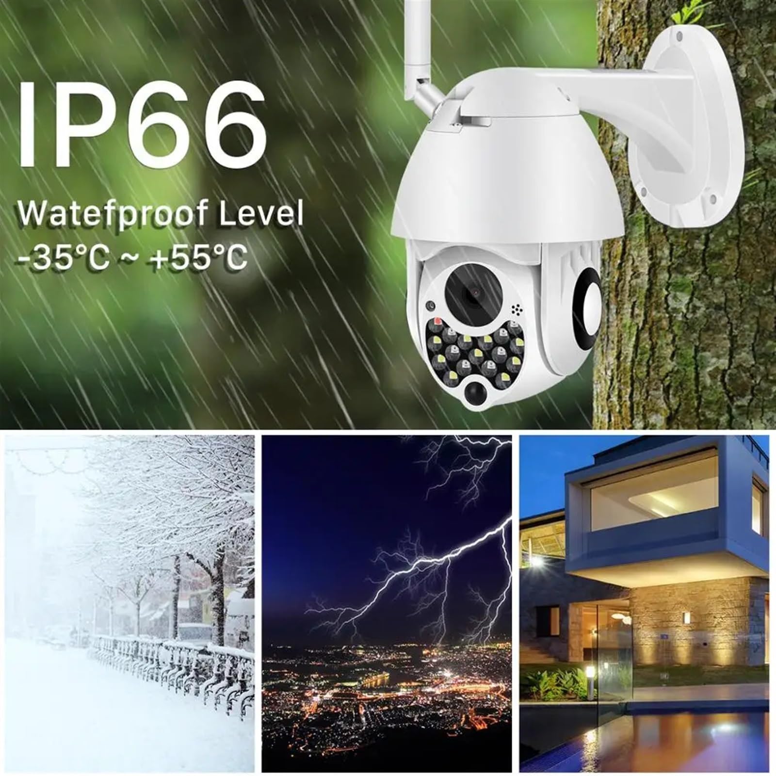 Kamera bezpieczeństwa, Kamera IP 4MP zewnętrzna kamera bezpieczeństwa 1080P HD automatyczne śledzenie sieci bezprzewodowy nadzór noktowizyjna kamera(4MP Add 32GB Card)