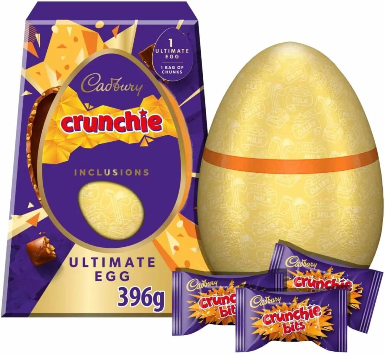 EASTER EGG Dairy Milk Crunchie Bits Inclusion Easter Egg Giant Ultimate Easter Egg With