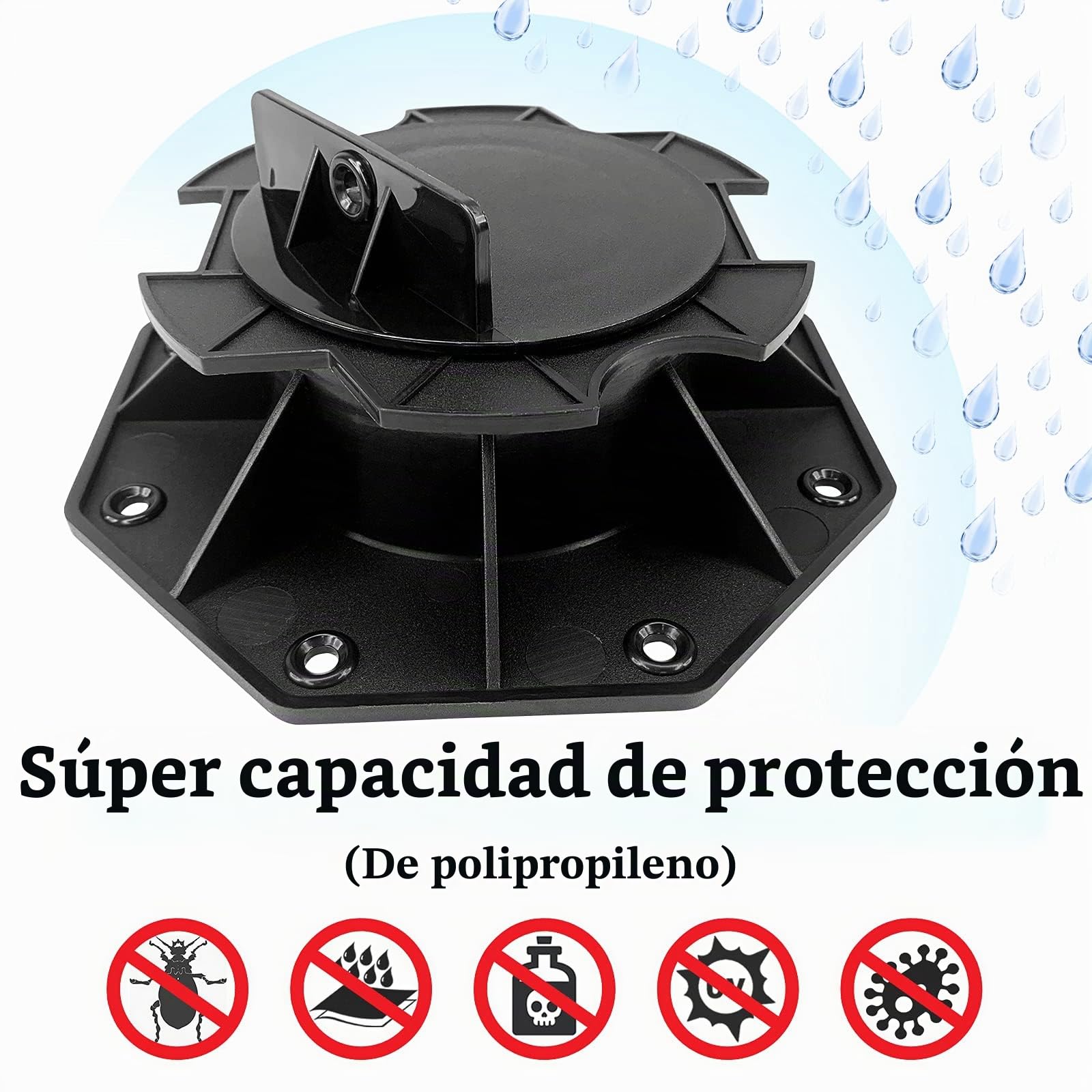 Froadp 60-140mm Soportes Ajustables para Suelos, Pies Autonivelantes de PP, Viga de Transporte para Cubiertas de Jardín o Losas de Balcón, Ajuste de Base para la Placa Madera (20)