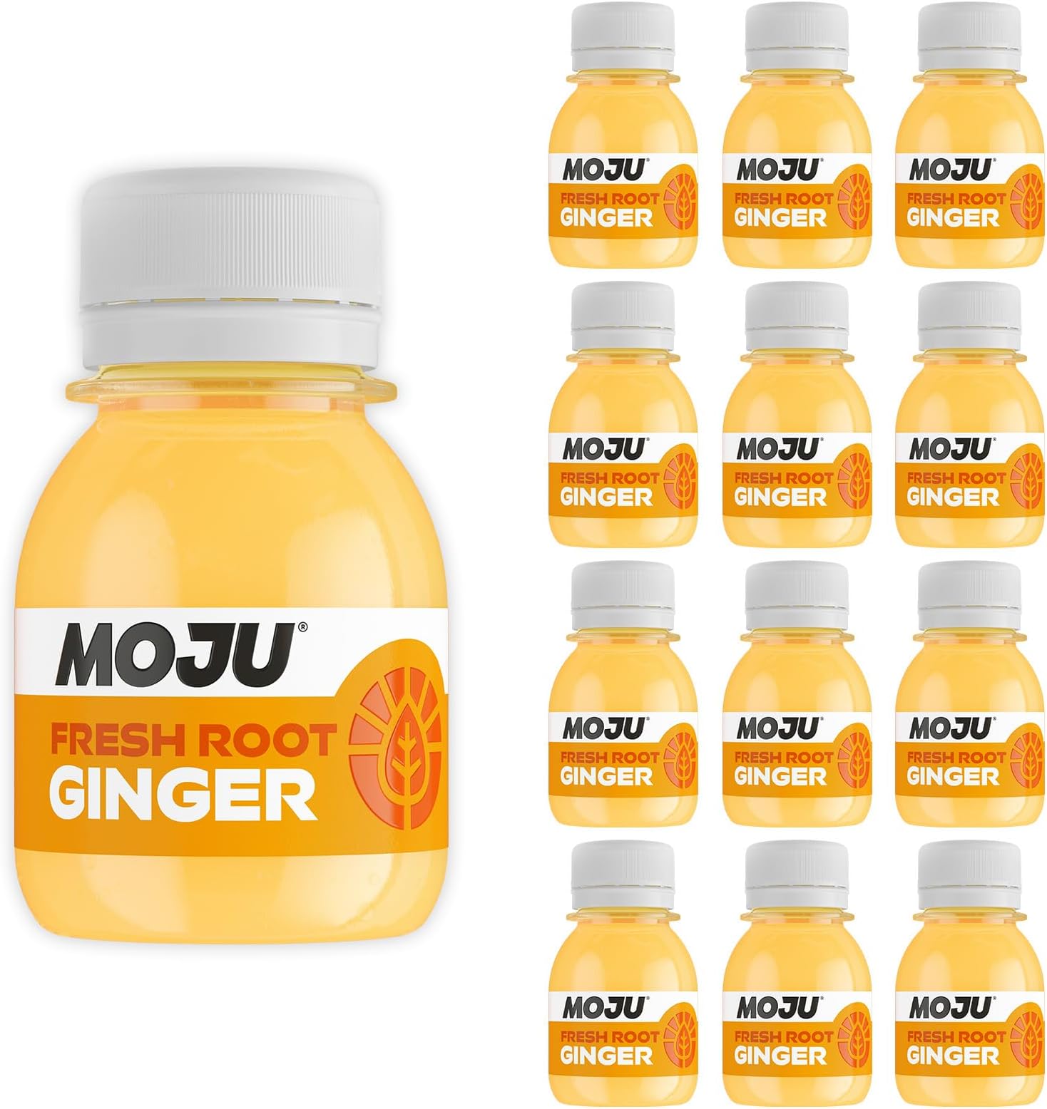 Ginger Shots (12 x 60ml) Immune Support, Energy Booster, Natural Ingredients, No Added Sugars or Sweeteners, Vegan