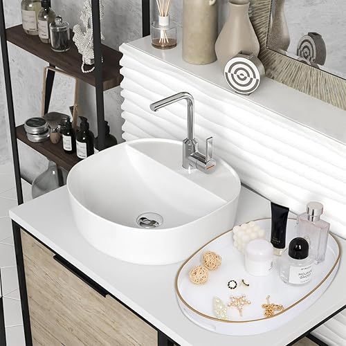 Miniatura 17 de MAONAME Bandeja decorativa, bandeja negra con asas, bandejas de mesa auxiliar, bandejas cuadradas de plástico para otomana, baño, cocina, 13 x 13 x