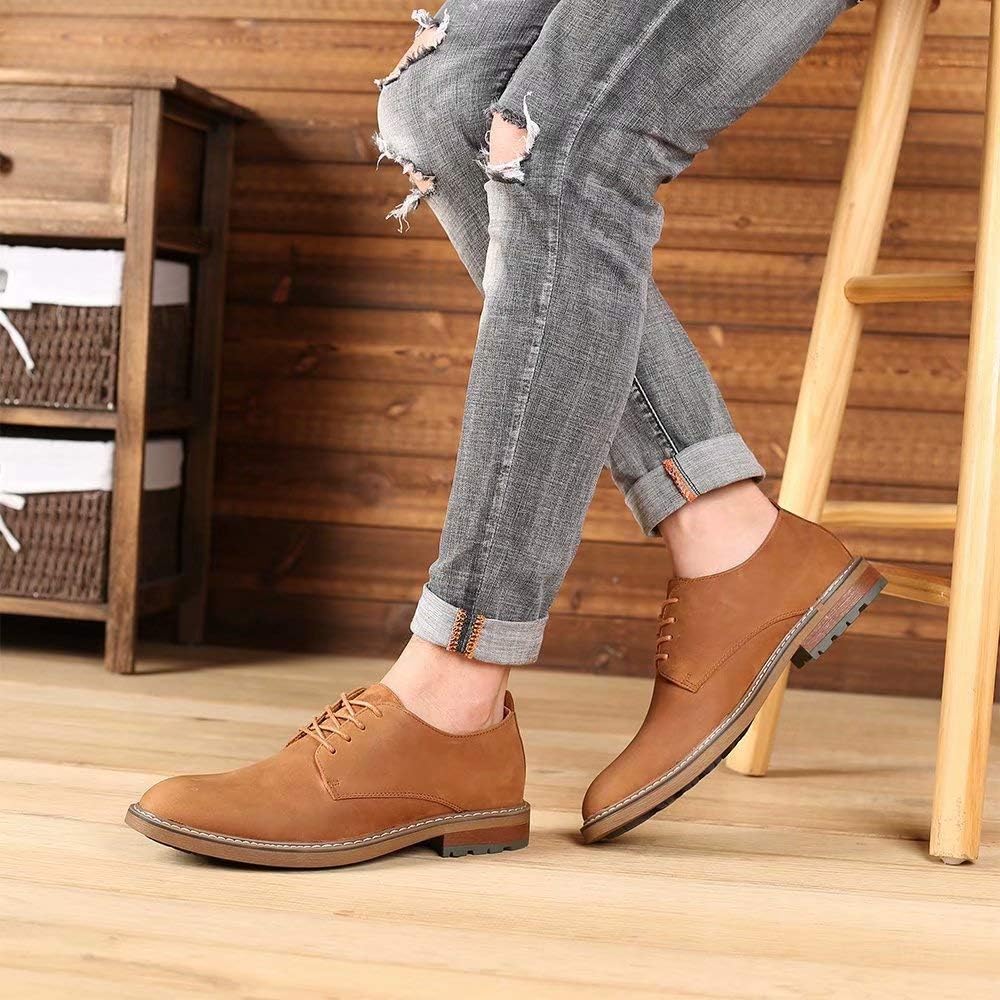 Mens Dress Shoes, Lace Up Plain Toe Leather Oxford - Image 3