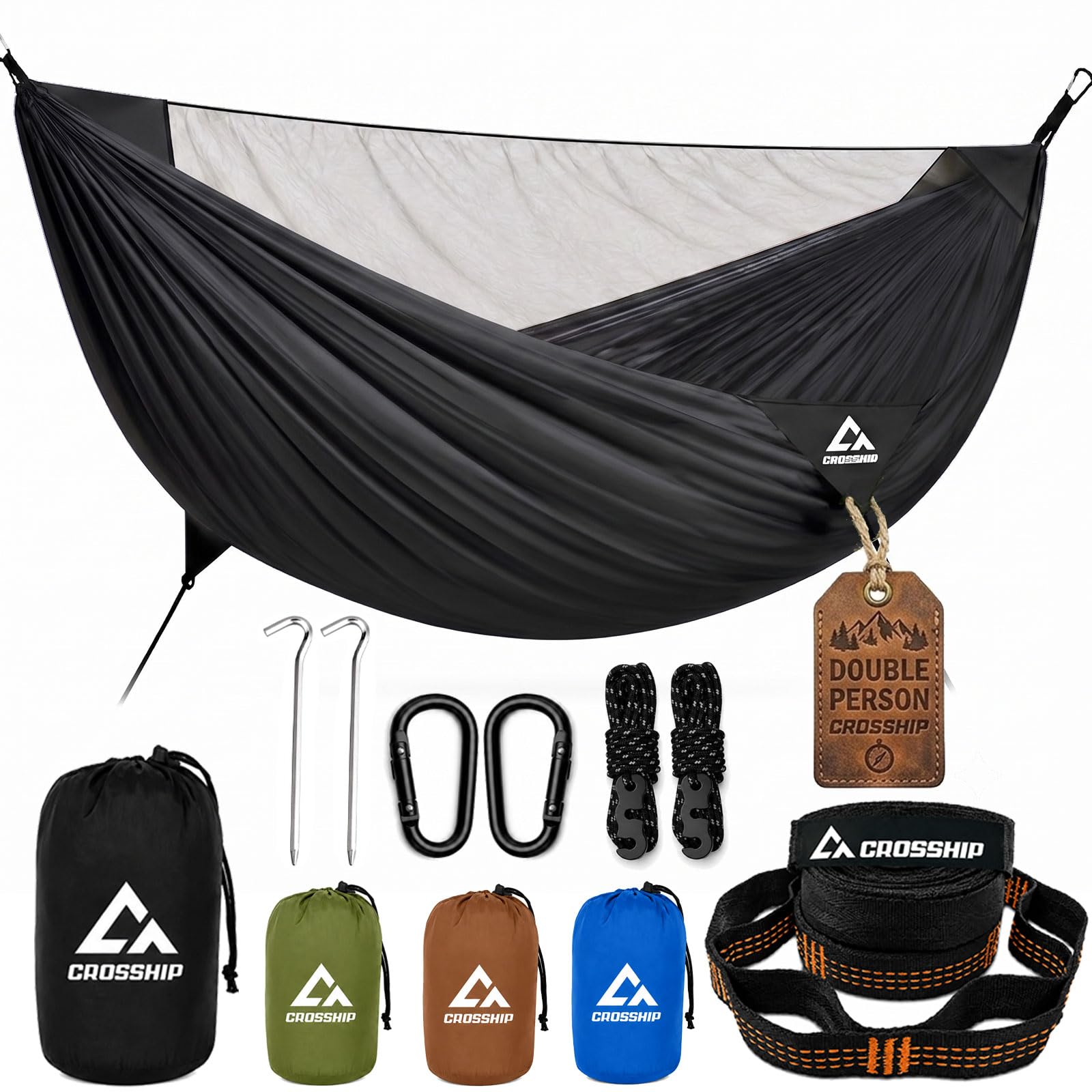 2 Adults Camping Hammock with Mosquito Net