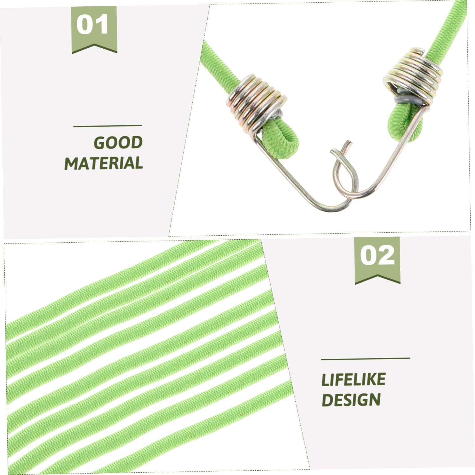 GANAZONO 50 Pezzi Corde Elastiche Mini per Bagagli con Ganci, Lunghezza Regolabile, Fissaggio Sicuro per Campeggio e Trasporto
