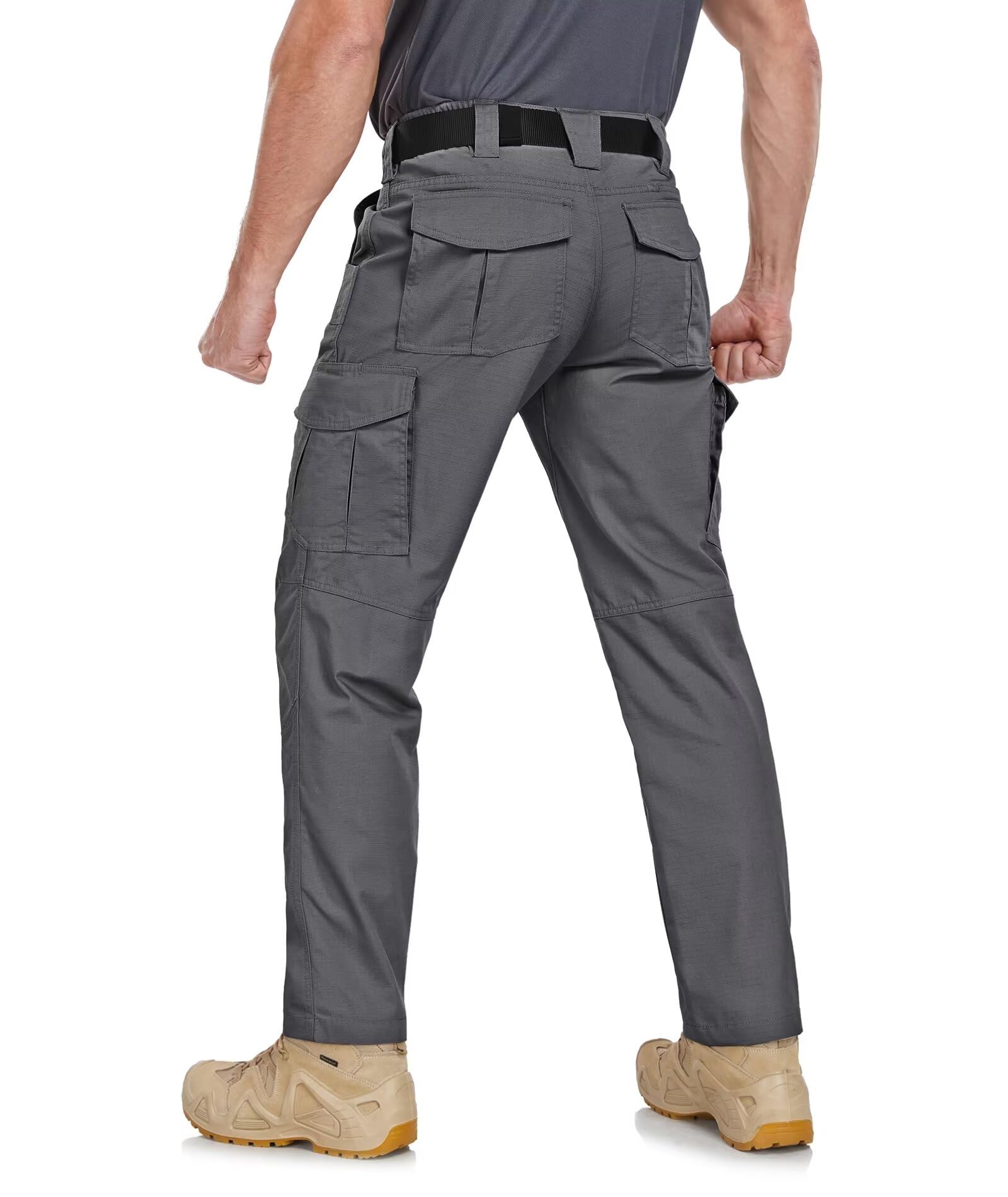 CYiJun George Mens Cargo Pants Ripstop Water Resistant Hiking Work Pants Outdoor Multi Pockets Tactical Pants