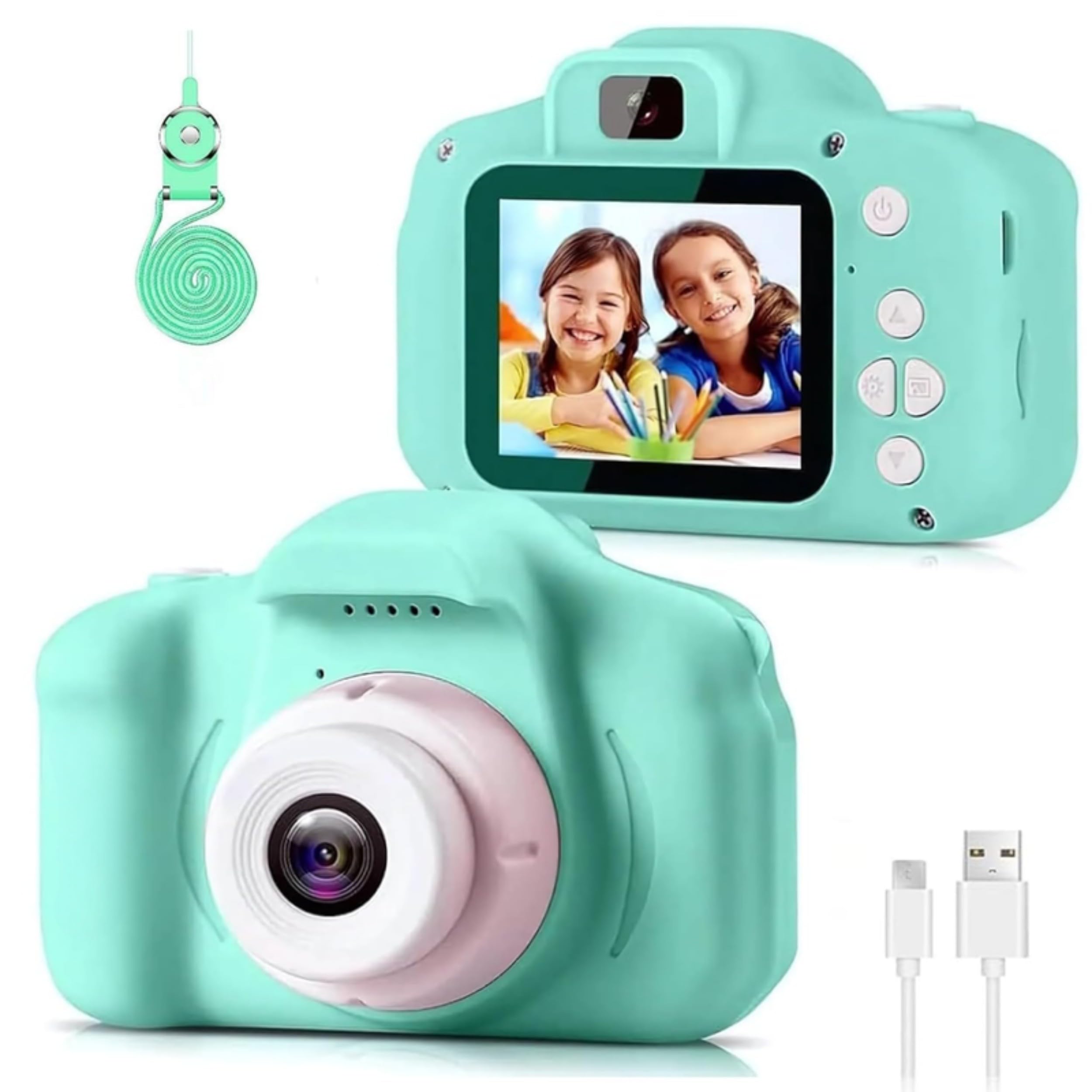 (1 Year Warranty) Digital Camera for Kids, 13MP HD Selfie & Video Camera Toy with Dual Lens, Games, Creative Filters, Rechargeable, Ideal Gift for Boys & Girls Ages 4–15 - Green-picture-23