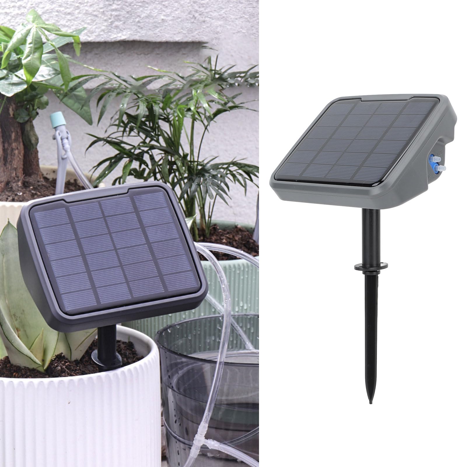 FLEXMAN Irrigazione Automatica Solare, di Kit di Irrigazione a Goccia Automatico Solare Universale con Funzione Timer, di Irrigazione Automatica per Serre, Orti (Versione normale)
