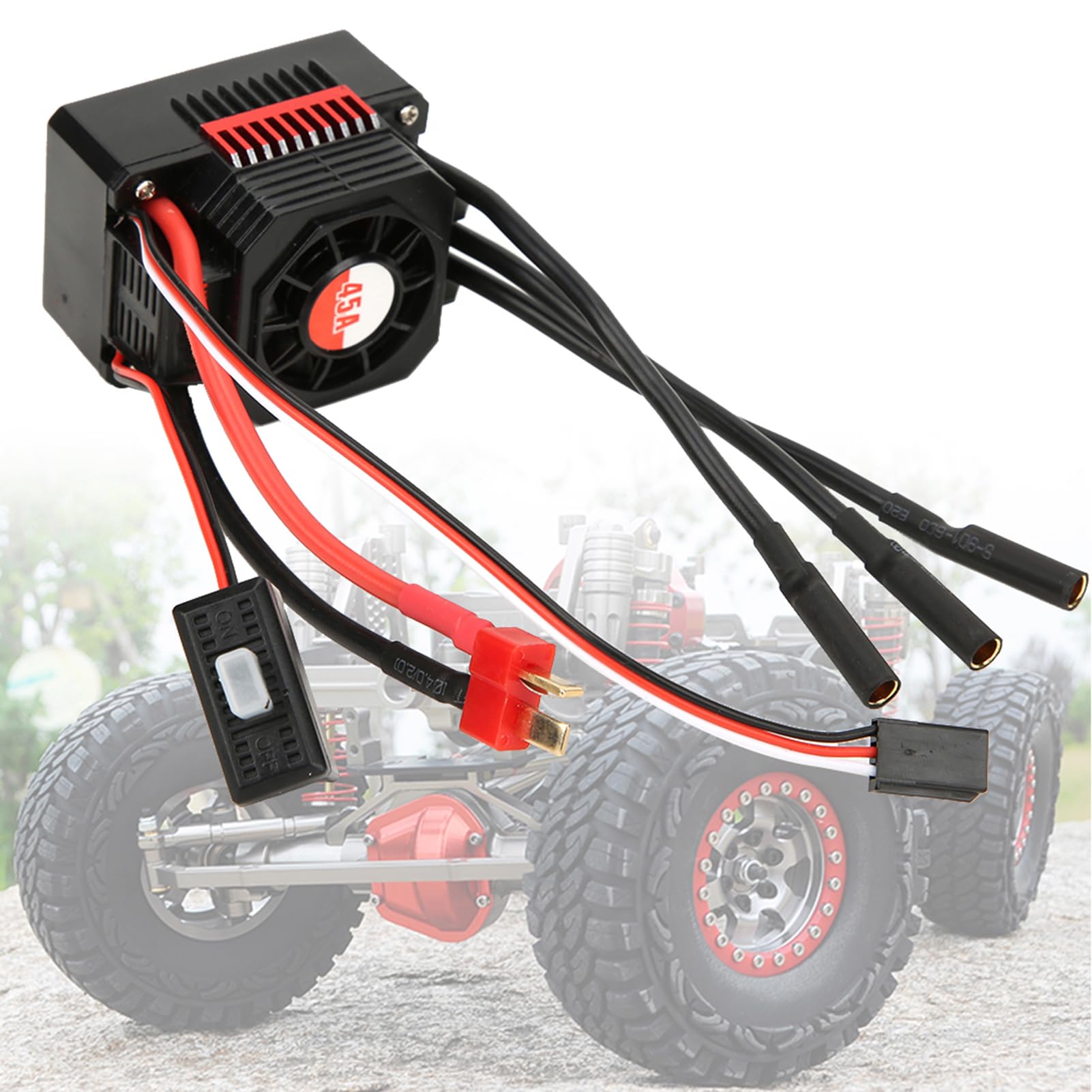 SURPASS 45A Wodoodporny, odporny na kurz elektryczny regulator prędkości ESC RC Akcesoria do samochodów 1/10 Bezczujnikowy silnik bezszczotkowy Czerwony Czarny 51,5 x 38,5 x 38,5