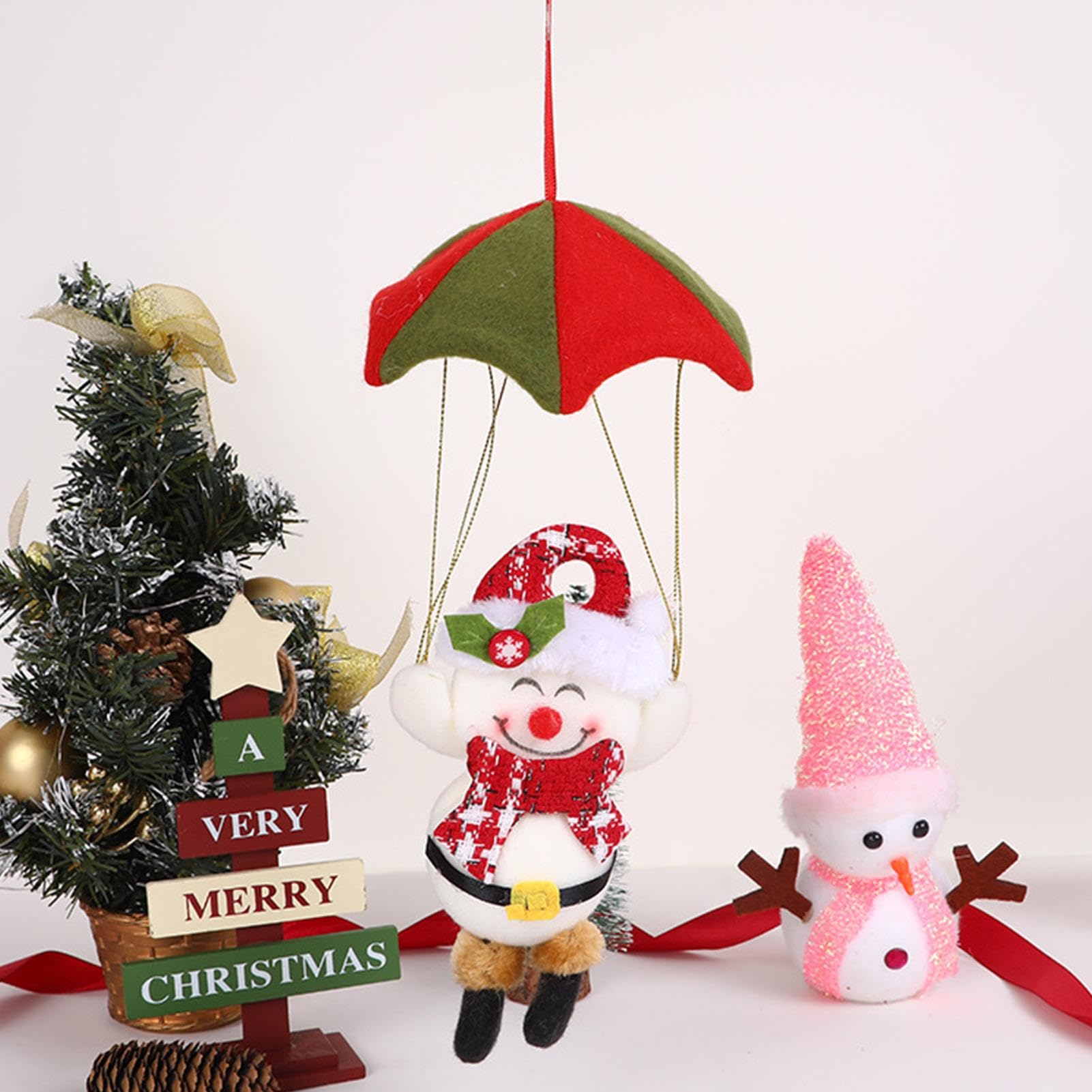 Ornements De Noël Suspendus Père Noël & Bonhomme De Neige | Décoration Festif Pour Sapin, Fenêtre Ou Balcon