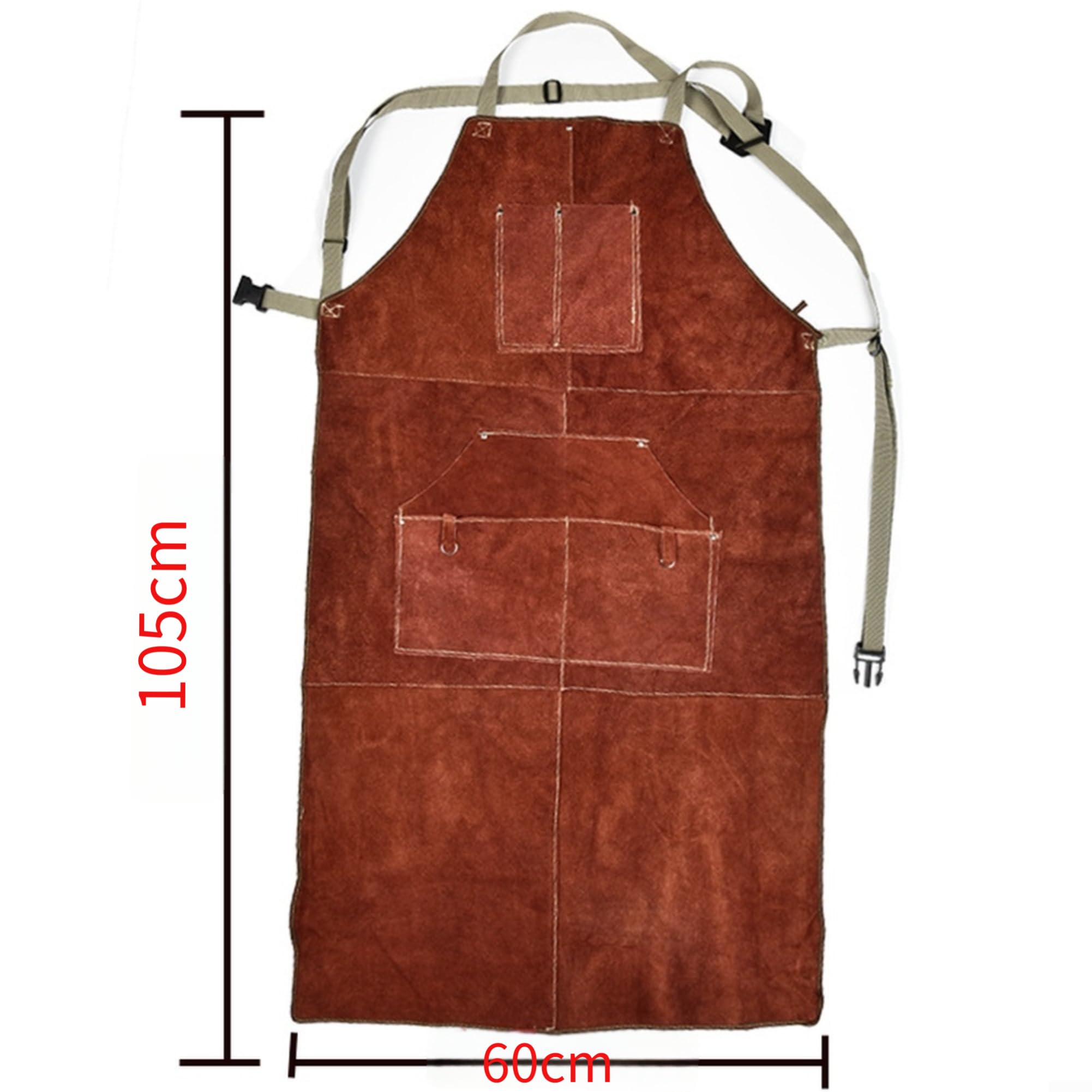 Tablier de soudeur en cuir de vachette 105 x 60 cm résistant à la chaleur