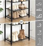 HOOBRO 8 Rack de chaussures Tier, organisateur de rangement de chaussures Narrow avec 7 Étagères en métal, Sauver Space, Stable et robuste, tenir 14-21 paires de chaussures, pour entrée, Hallway, salon, brun rustique BF48XJ01