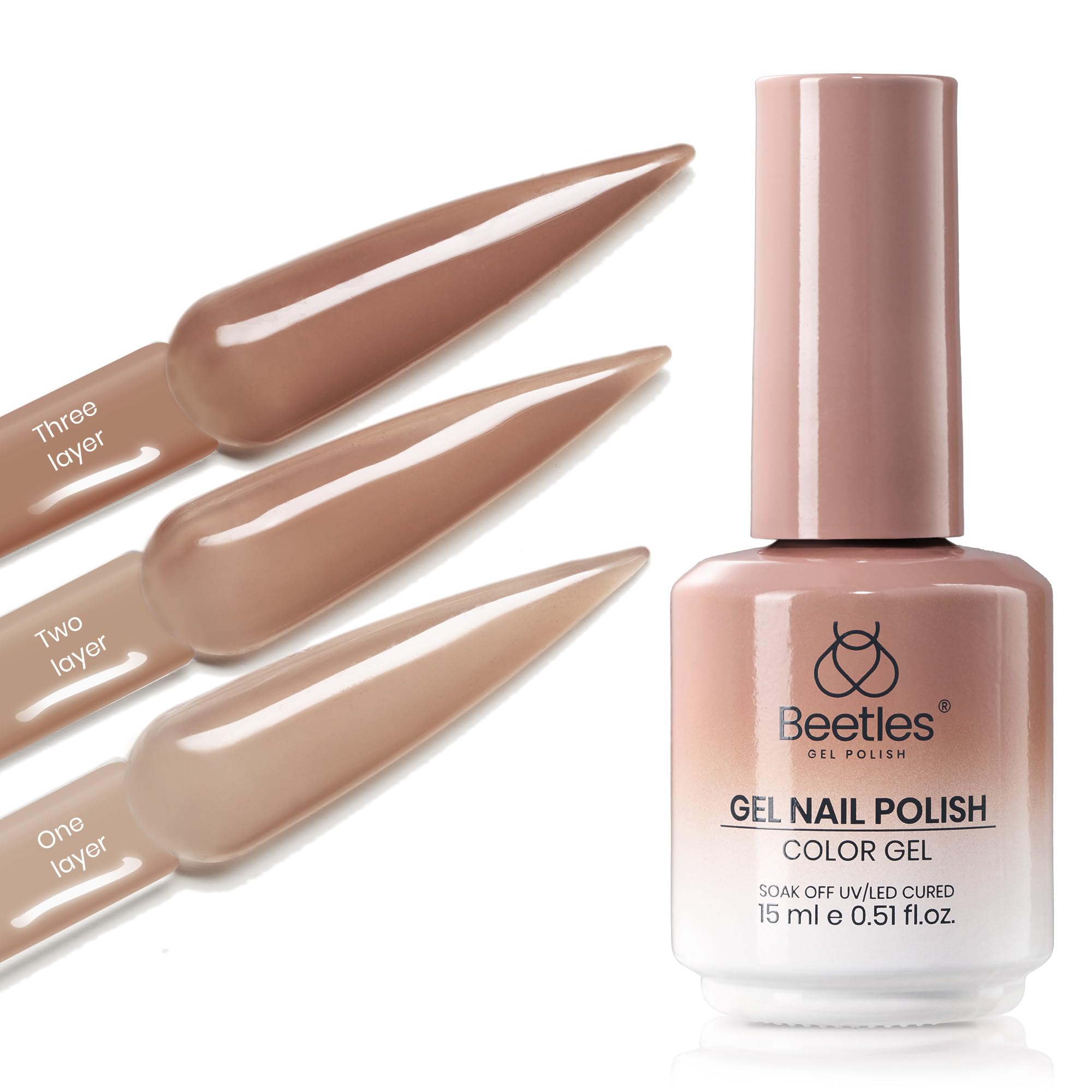 Beetles Gel Nail Polish Natural Nude Jelly Sheer Soft Brew, 15ml (0.5 Fl Oz) | Soak Off UV LED Manicure - main product image