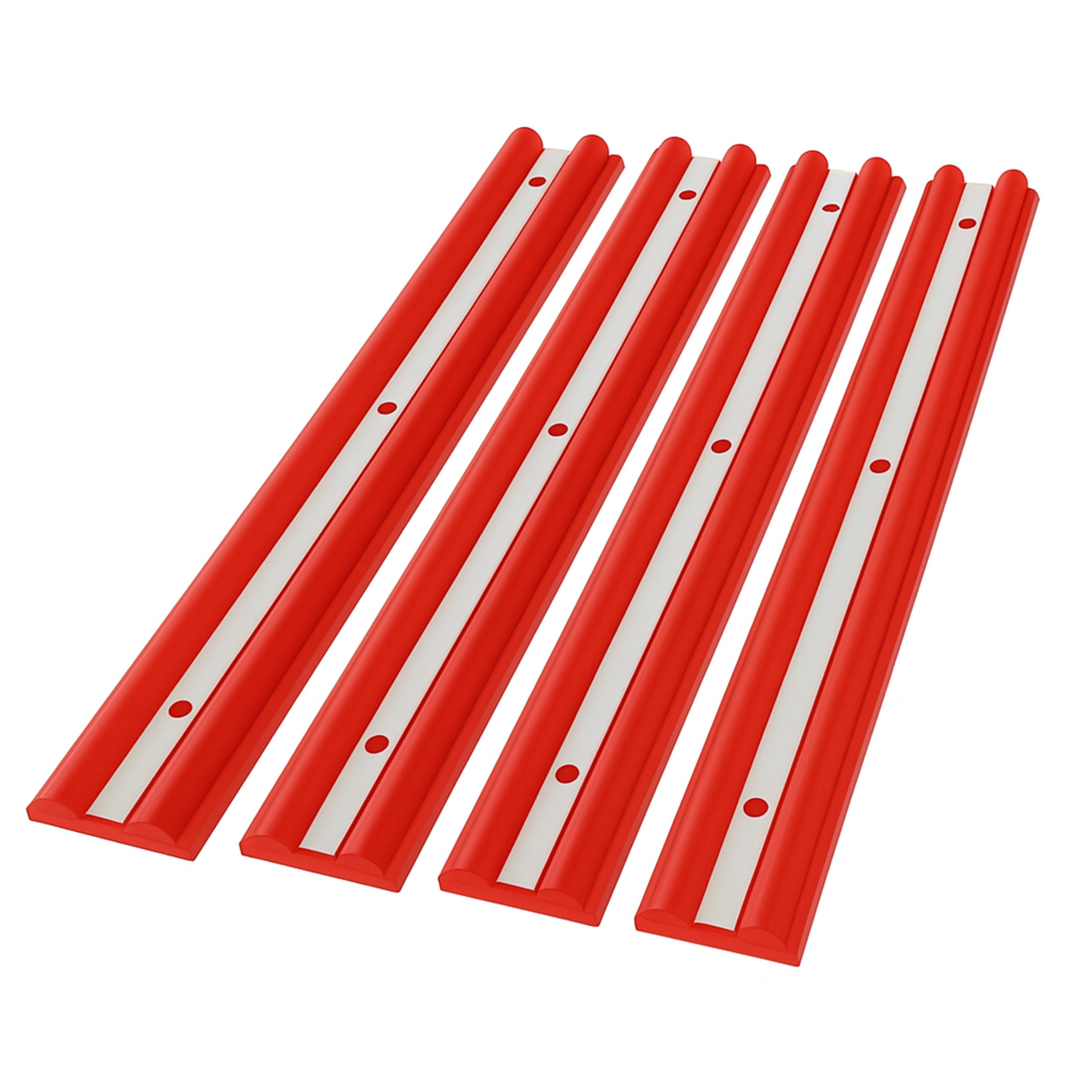 Berry 100CM Red Rubber Wall Bumper Protector | Reflective Car Door Wall Guard for Garage, Parking & Warehouse Safety | Heavy Duty Vehicle Impact Protector for Indoor & Outdoor Use - Set of 4