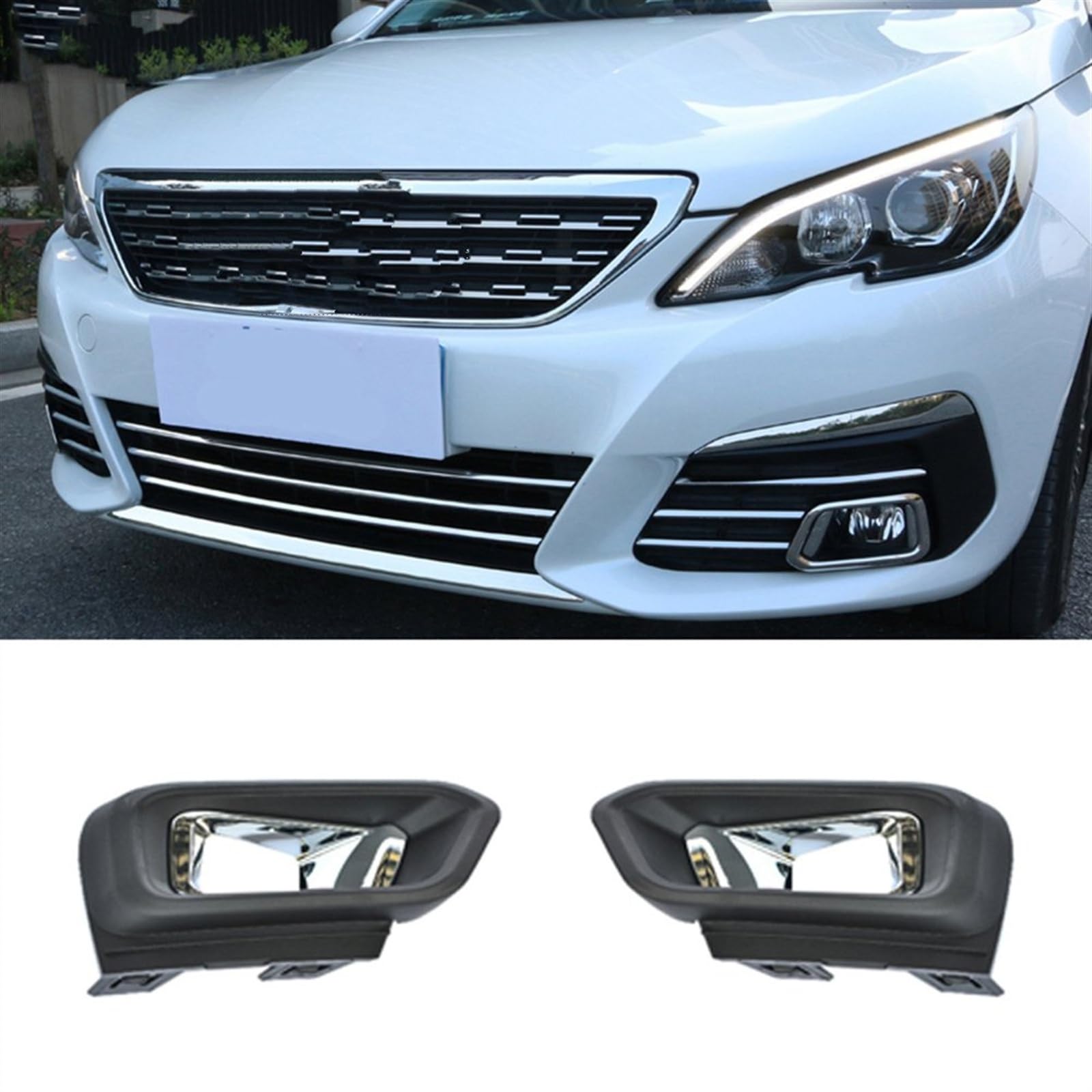 Peowuieu 9670528280 Feu Antibrouillard Droit - Pour Peugeot 408, 308SW, 308CC Avec Ampoule H11