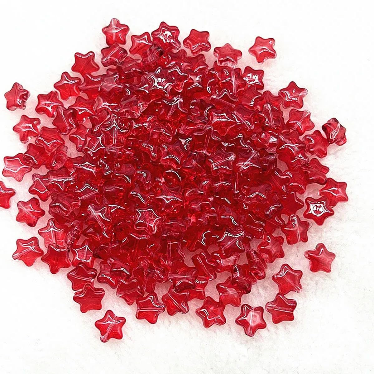 HUIOYG 30pcs 8mm Star Glass Beads Loose Spacer Bead for Jewelry Making Bracelets