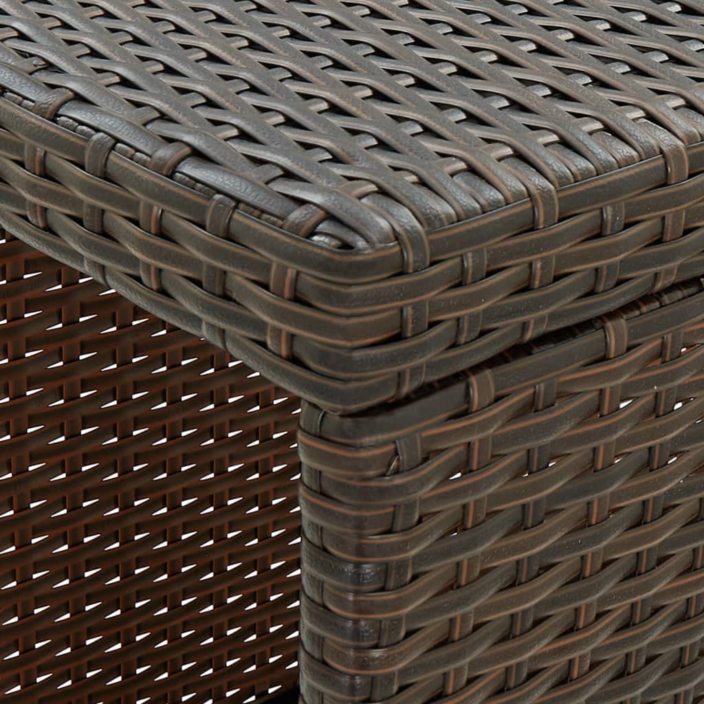 vidaXL Table de Bar avec Rangement Marron 120x60x110 cm Résine tressée