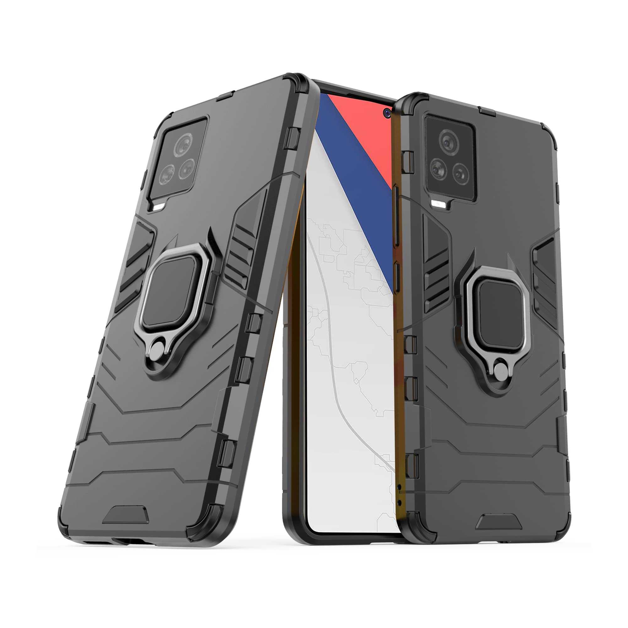 CEDO Rugged iQOO 7 Legend (5G) Defender Case | Rotating Ring Holder & Kickstand in-Built | Military Grade Armor | Bumper Back Cover (Black) (B097PB961N) Amazon Price History, Amazon Price Tracker