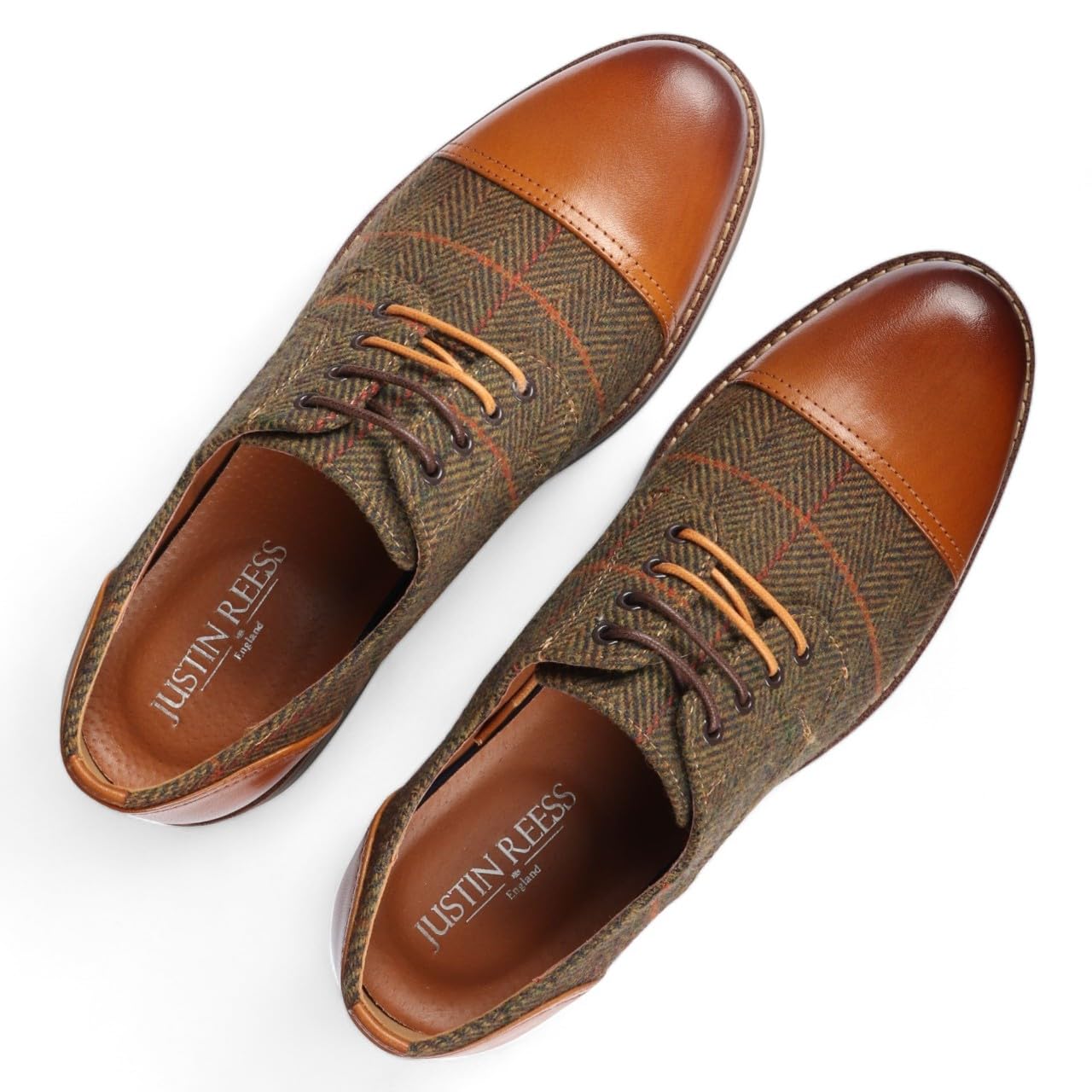 Infinity Leather Zapatos Oxford de Tweed de Piel marrón para Hombre - Theon