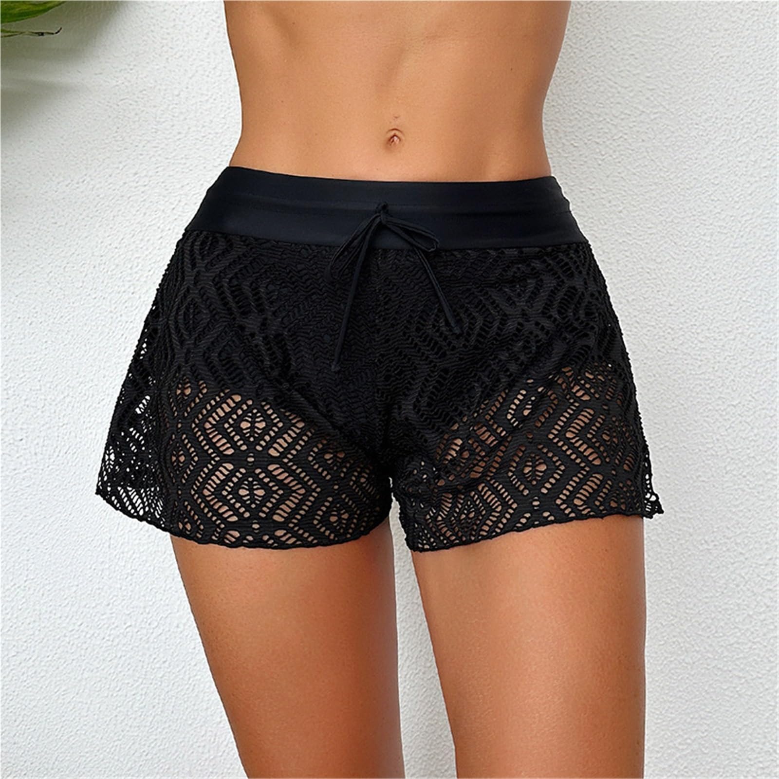 Slip Bikini da Donna, Sexy, in Rete, for la Spiaggia, con Pantaloncini Bagno Traforati per Spiaggia e Piscina