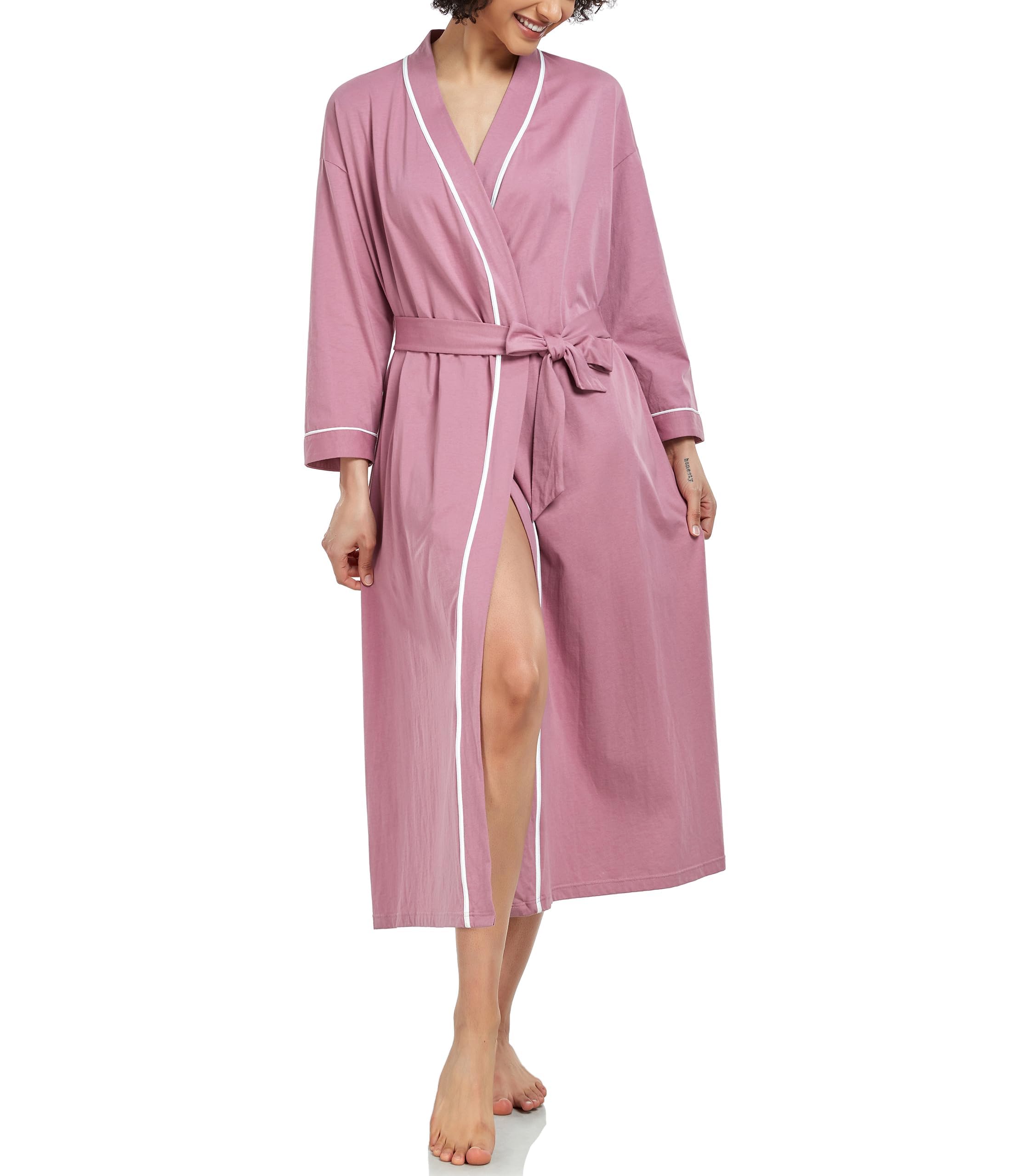 ANLIQI 100% Cotton Knit Kimono Robe