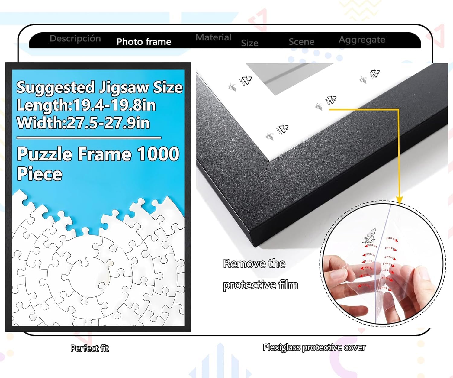 Amazon | ジグソーパズル 1000ピース フレーム付き 20 x 27インチ