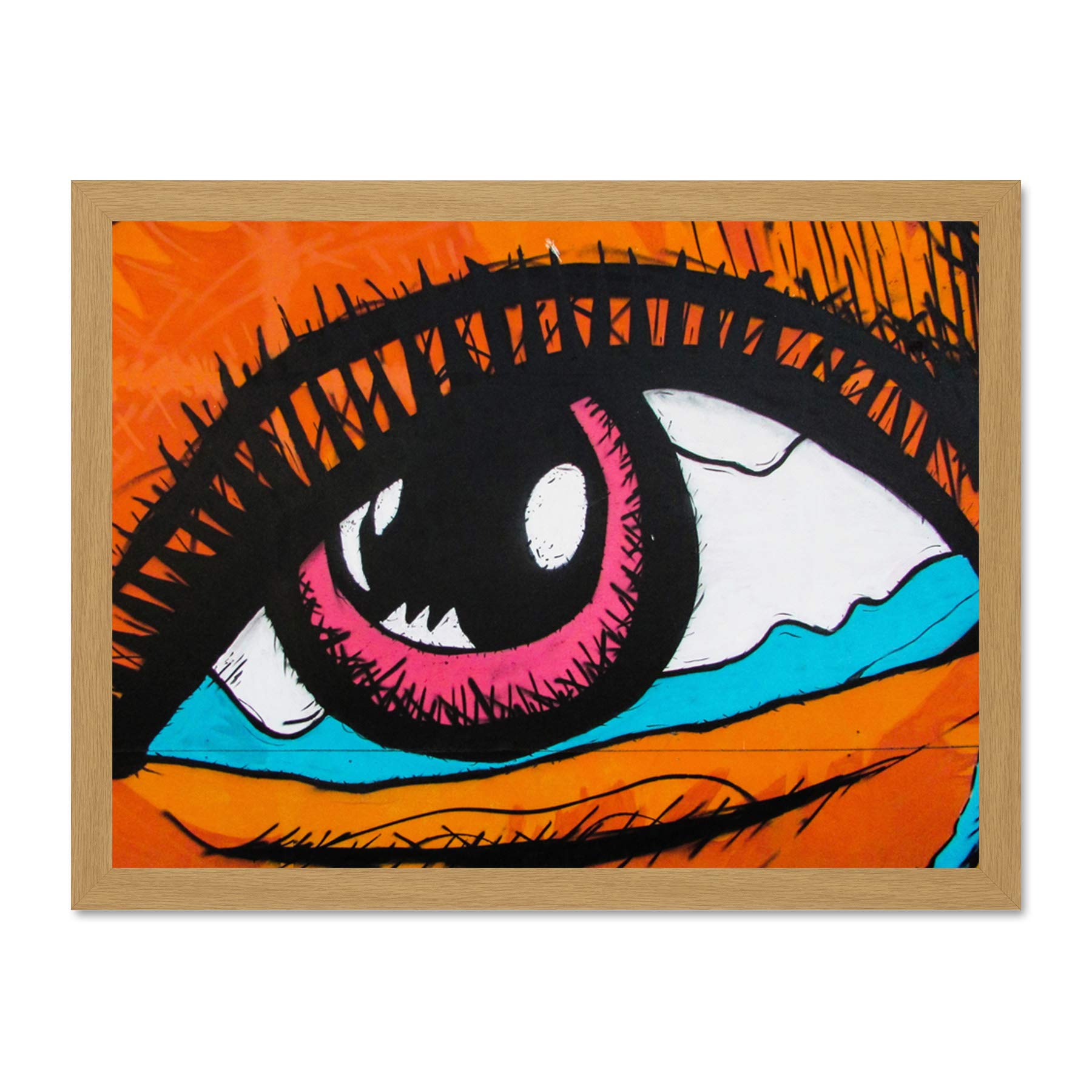 Graffiti Mural Crying Eye Eyeball Large Framed Art Print Poster Wall Decor 18x24 inch