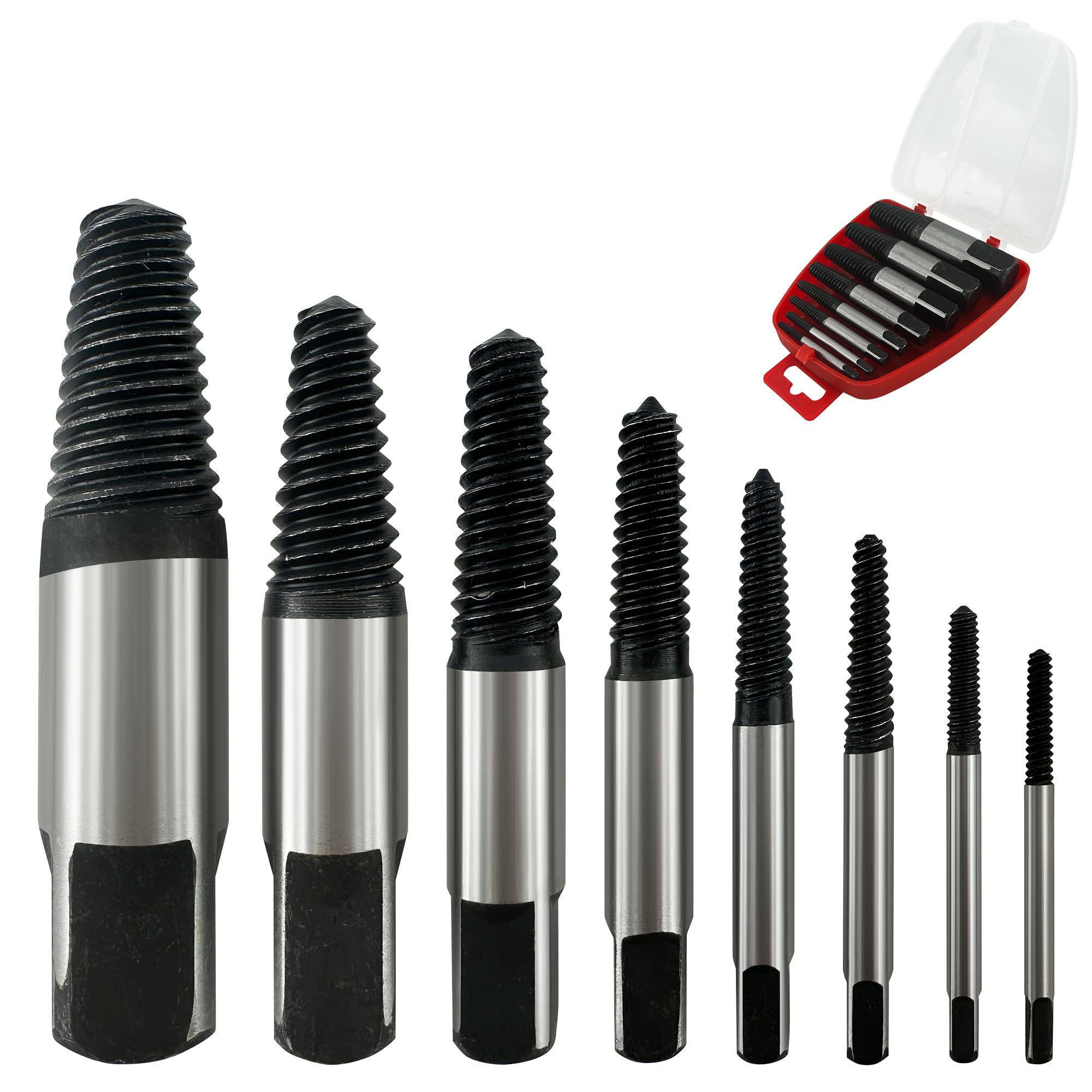 Set di 8 estrattori per viti professionale, set di 8 estrattori per viti, per la rimozione di viti spazzolate
