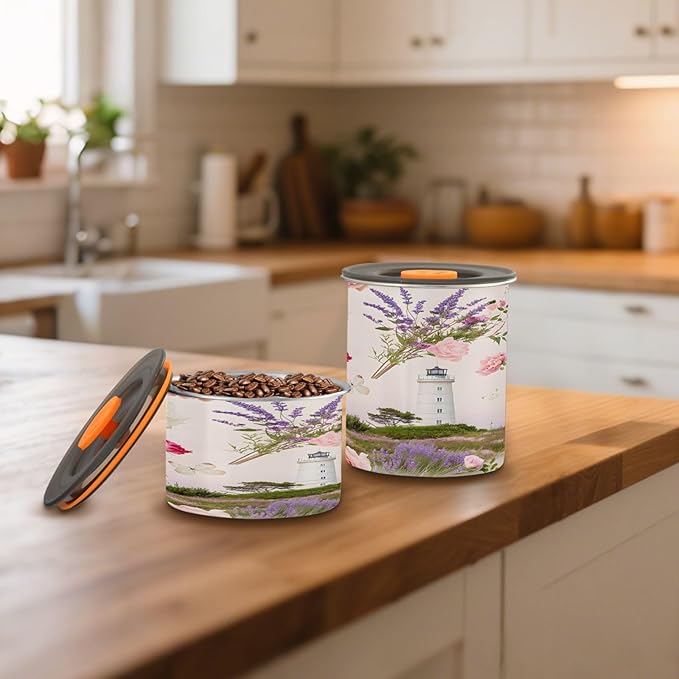 Frasco Airtight de Acero Inoxidable para Café 17 oz Lavender Flower miniatura 2
