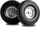 (2-Pack) 4.10/3.50-4 Tires and Wheels Flat Free,10" Heavy Duty Solid Replacement Tire with 5/8" Bearings, for Wheelbarrow, Hand Truck,Wagon,Gorilla Garden Cart,Trolley, Lawn Mower