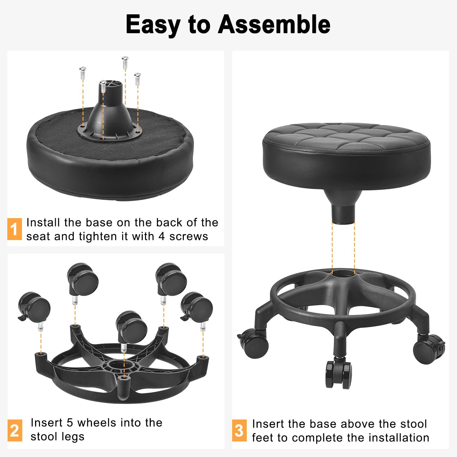 Amazon.com: LWADALN Low Height Rolling Stool Modern Roller Seat