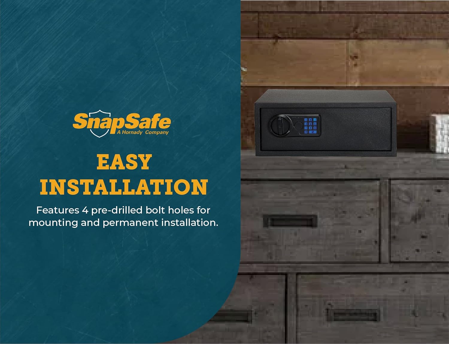 SnapSafe Gun Keypad Safe, XL – Keypad Handgun Safe for Your Pistol and Valuables – Electronic Keypad Entry with Backup Key – Black, Measures 20.5 x 14.8 x 8 Inches – Item 75435