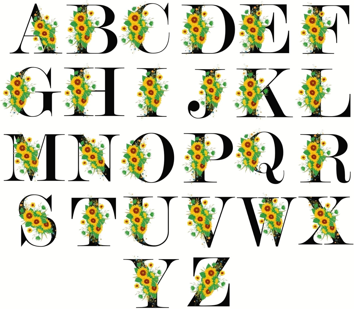 Andeiltech Initial Canvas Tote Bag Sunflower Letter Personalized Makeup Bag Monogrammed Gift for Bridesmaids Birthday Wedding - Image 7