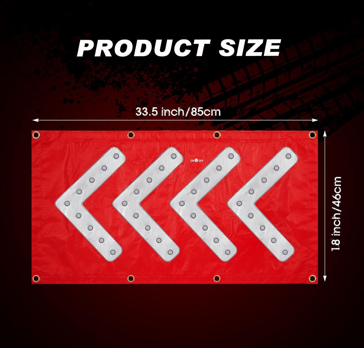Składany magnetyczny znak drogowy ze strzałkami, 40 x 80 cm, tabliczka ostrzegawcza na placu budowy dla straży pożarnej lub służb ratowniczych, miejsce wypadku, plac budowy (czerwony)